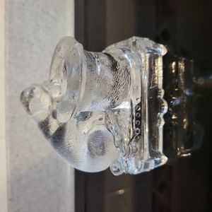 Vintage Glass Belmont Dog Chewing on a Tophat Toothpick Holder / Inkwell